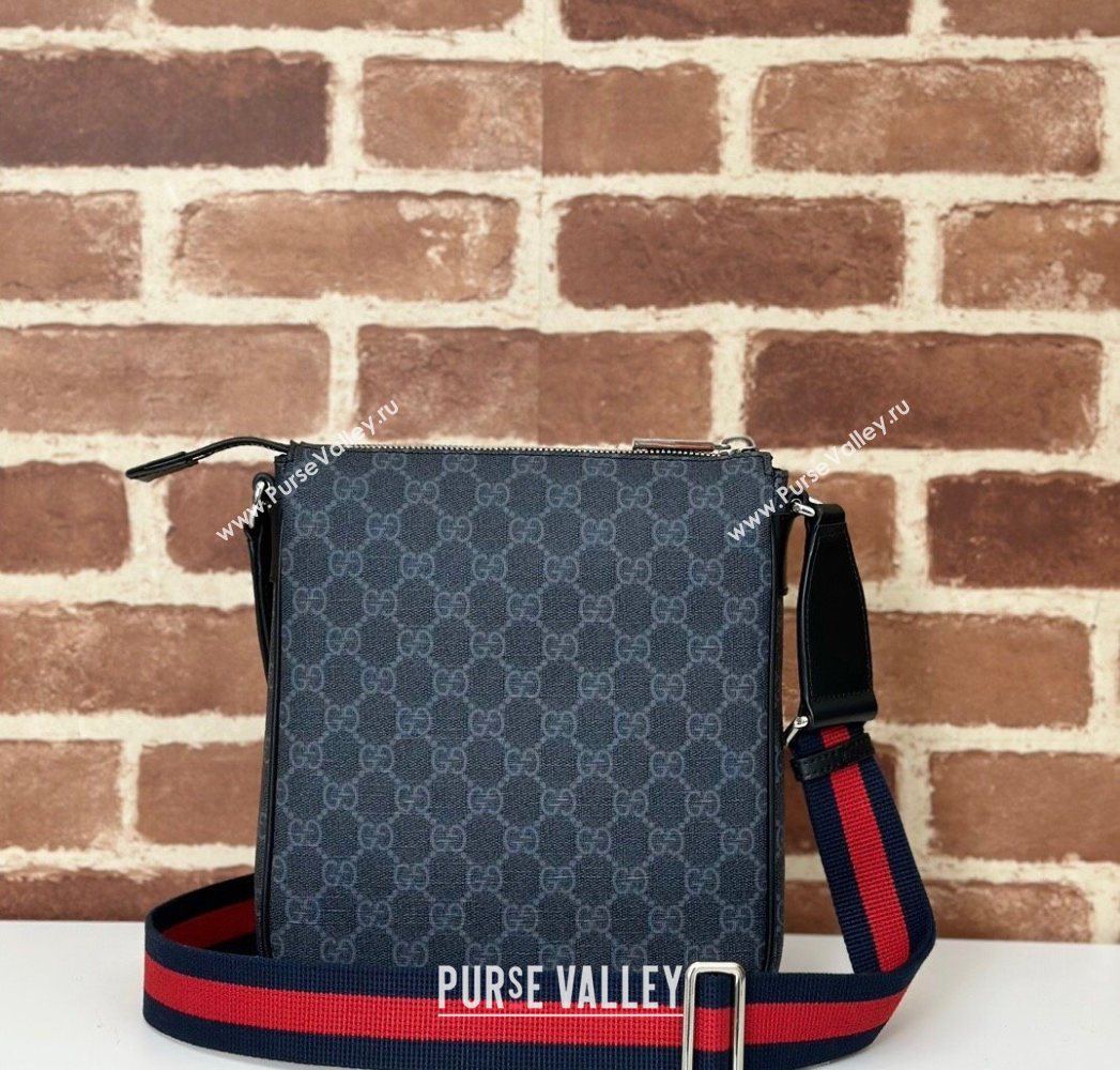 Gucci Mens GG Canvas small messenger bag bag Black 2025 792082 (DLH-250930119)