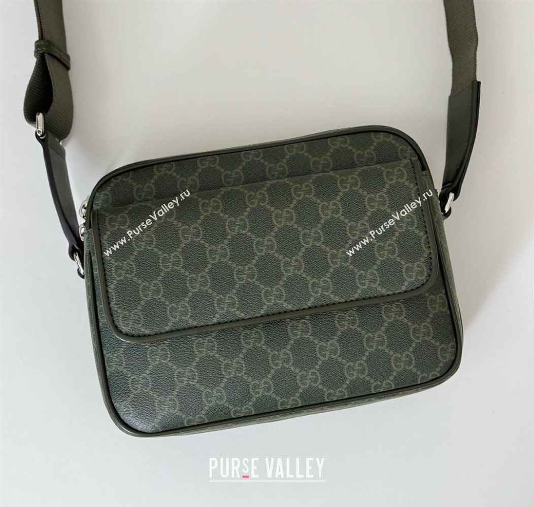 Gucci Mens GG Monogram small crossbody bag Forest Green 2025 795479 (DLH-250930112)