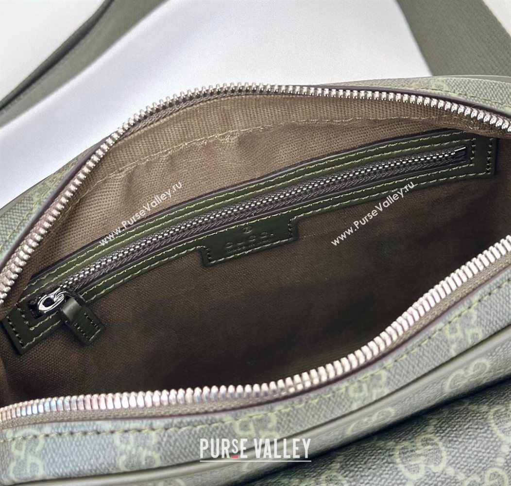 Gucci Mens GG Monogram small crossbody bag Forest Green 2025 795479 (DLH-250930112)
