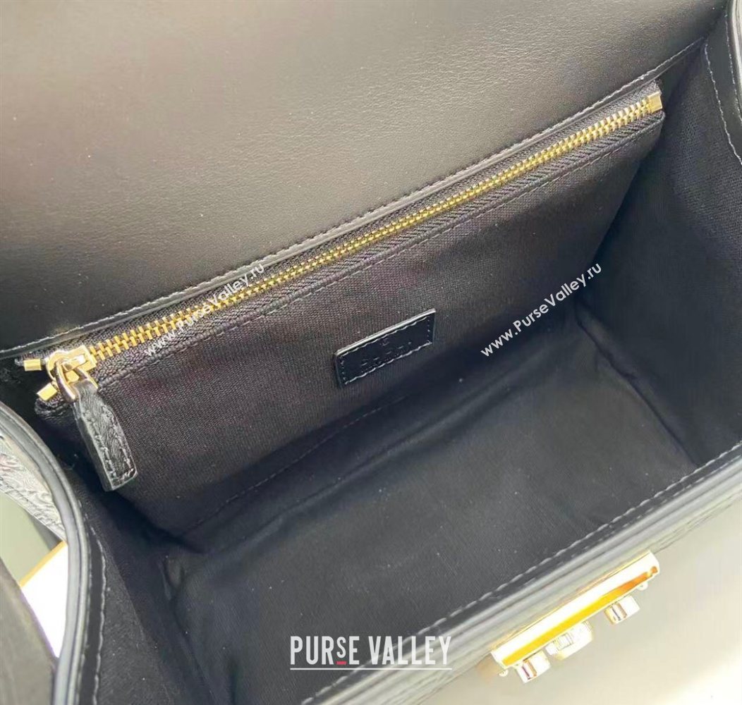 Gucci Padlock GG Leather medium top handle bag Black 2025 838998 (XLU-250930047)