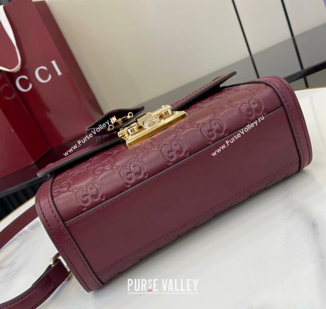 Gucci Padlock GG Leather small top handle bag Red 2025 838999 (XLU-250930041)