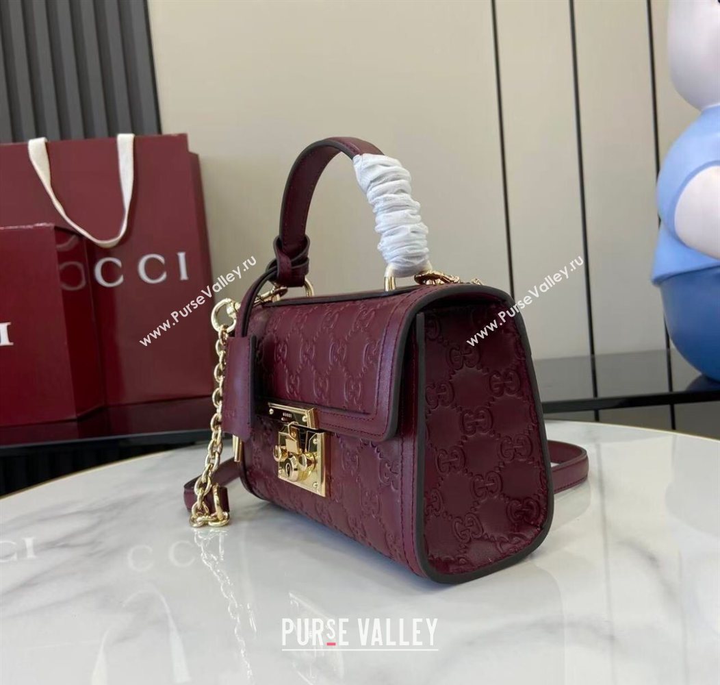 Gucci Padlock GG Leather small top handle bag Red 2025 838999 (XLU-250930041)