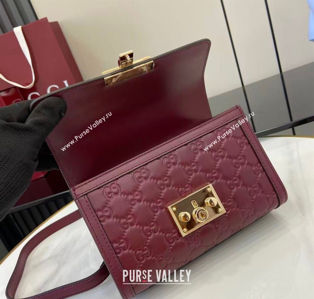Gucci Padlock GG Leather small top handle bag Red 2025 838999 (XLU-250930041)