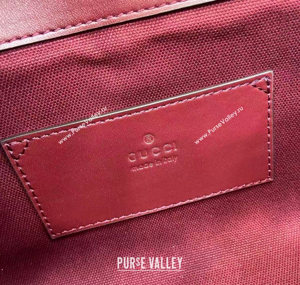 Gucci Padlock GG Leather small top handle bag Red 2025 838999 (XLU-250930041)