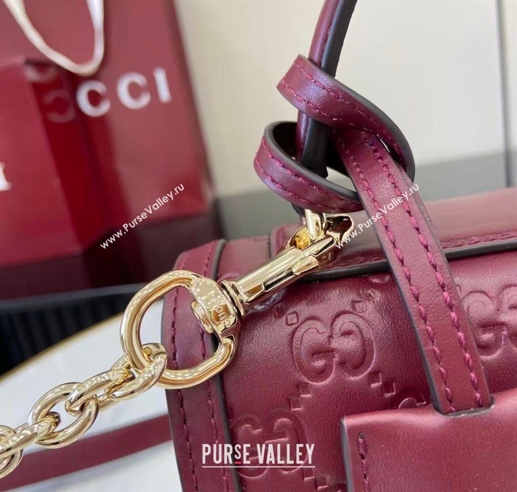 Gucci Padlock GG Leather small top handle bag Red 2025 838999 (XLU-250930041)