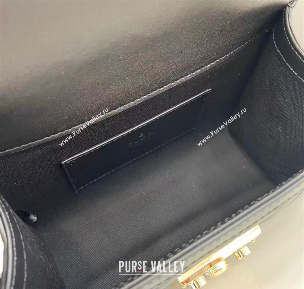 Gucci Padlock GG Leather small top handle bag Black 2025 838999 (XLU-250930042)