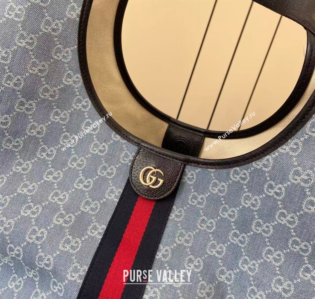 Gucci Giglio Large Tote Bag in GG Denim 853971 Light Blue 2025 (XLU-250930037)