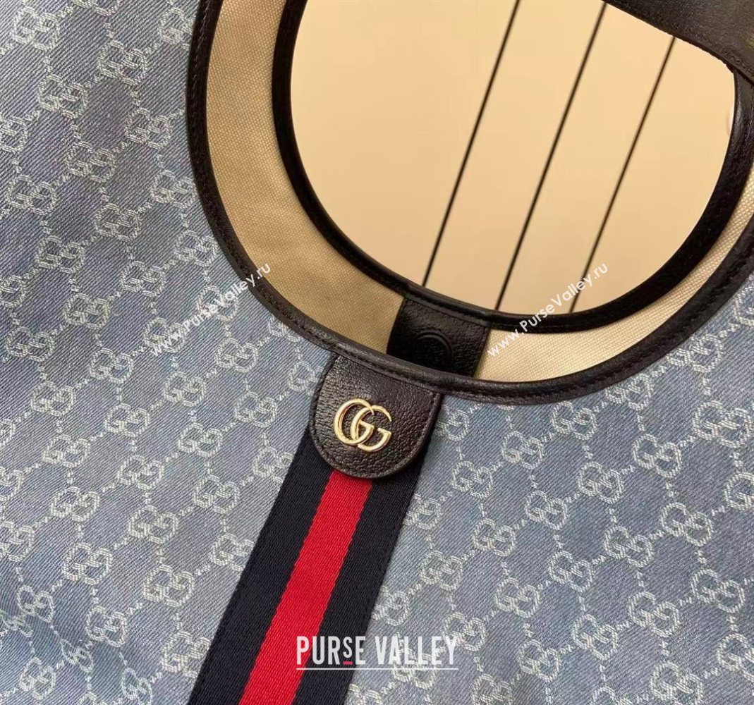 Gucci Giglio Large Tote Bag in GG Denim 853971 Light Blue 2025 (XLU-251124069)