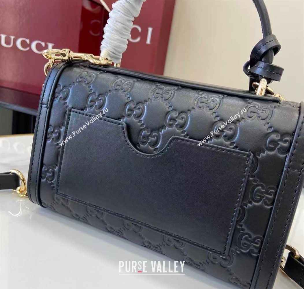 Gucci Padlock GG Leather small top handle bag Black 2025 838999 (XLU-250930042)