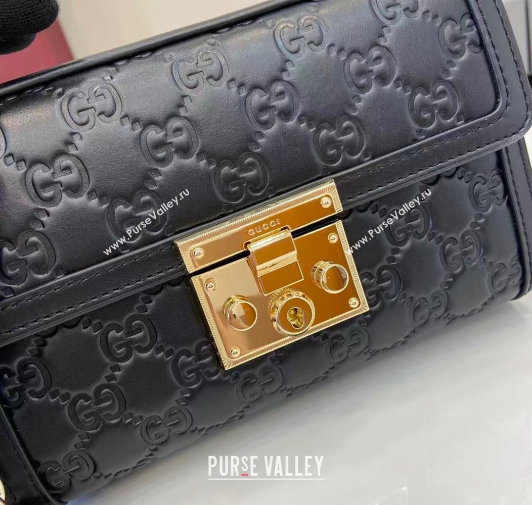 Gucci Padlock GG Leather small top handle bag Black 2025 838999 (XLU-250930042)