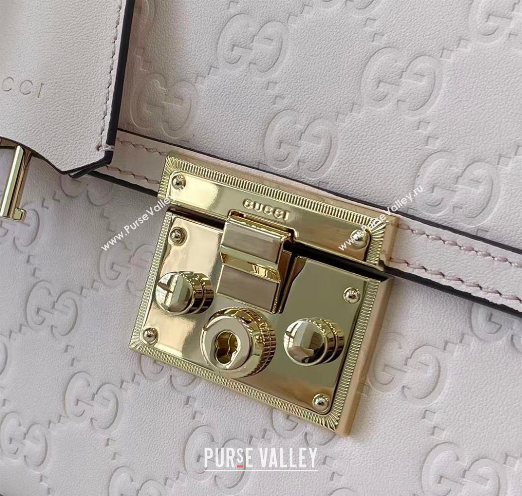 Gucci Padlock GG Leather medium top handle bag Light Pink 2025 838998 (XLU-250930044)