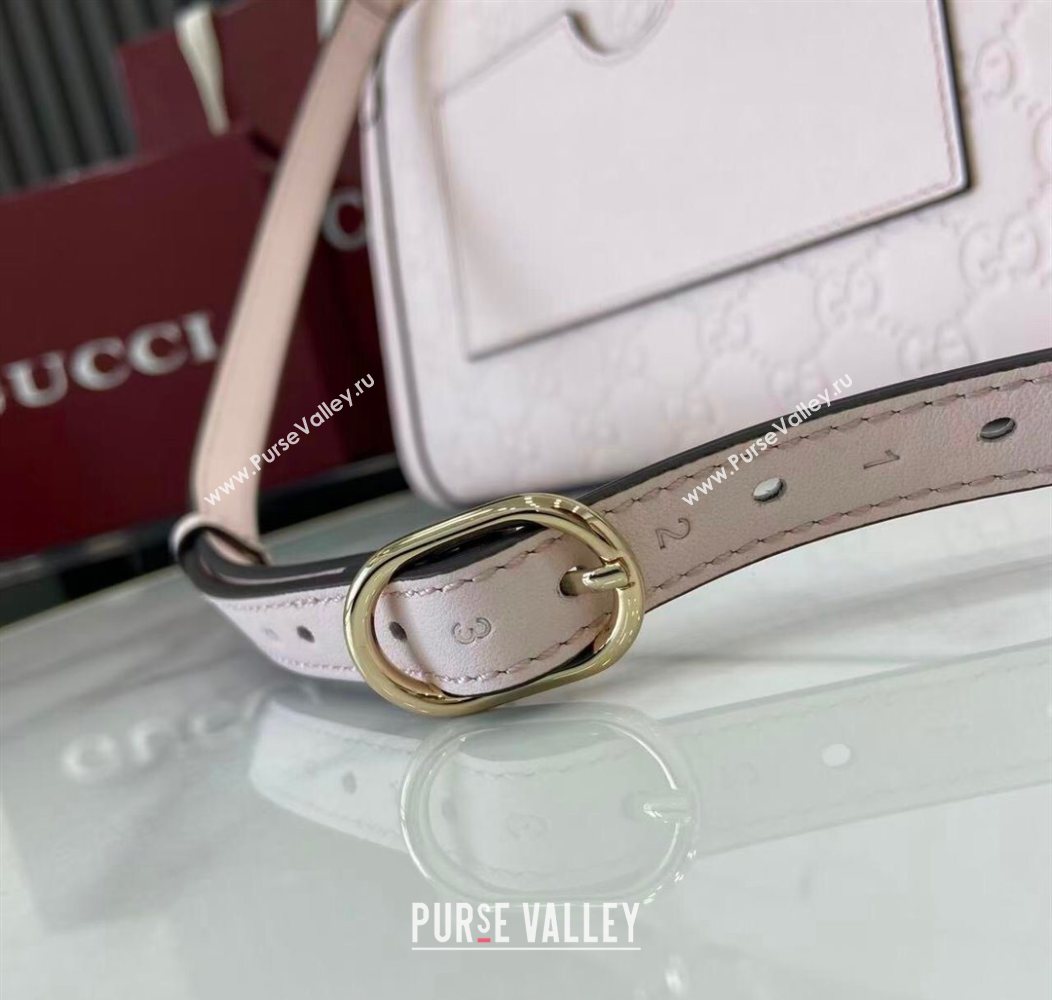 Gucci Padlock GG Leather medium top handle bag Light Pink 2025 838998 (XLU-250930044)
