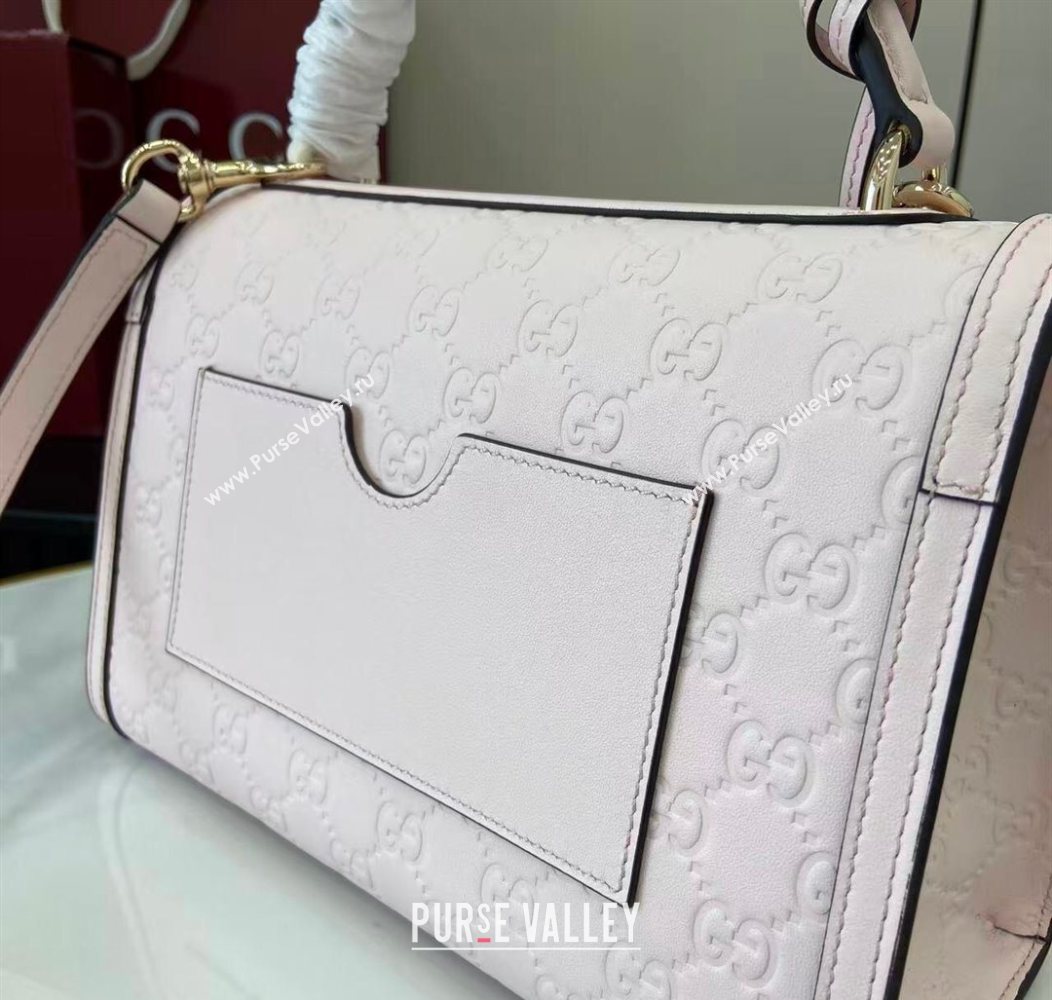 Gucci Padlock GG Leather medium top handle bag Light Pink 2025 838998 (XLU-250930044)