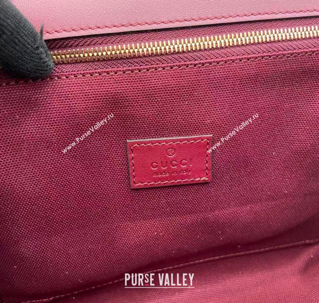 Gucci Padlock GG Leather medium top handle bag Red 2025 838998 (XLU-250930045)