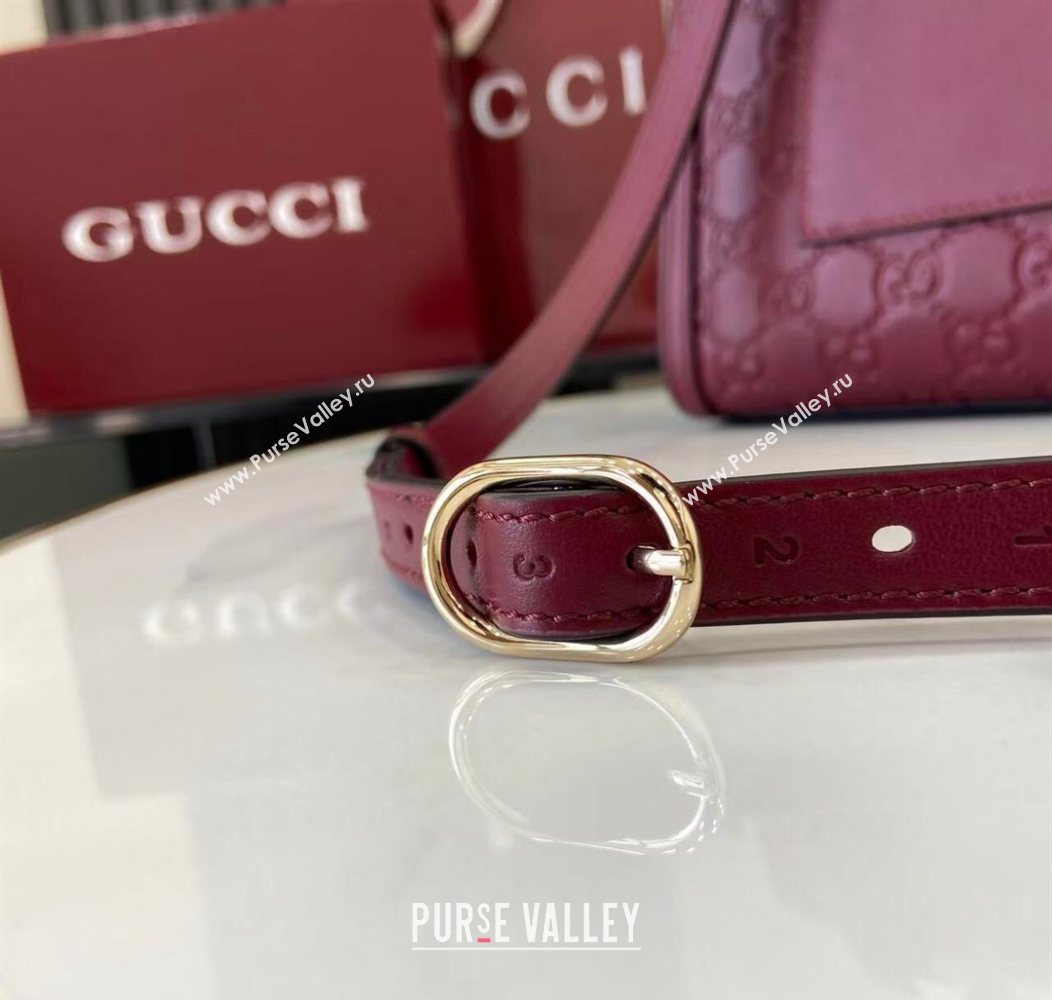 Gucci Padlock GG Leather medium top handle bag Red 2025 838998 (XLU-250930045)