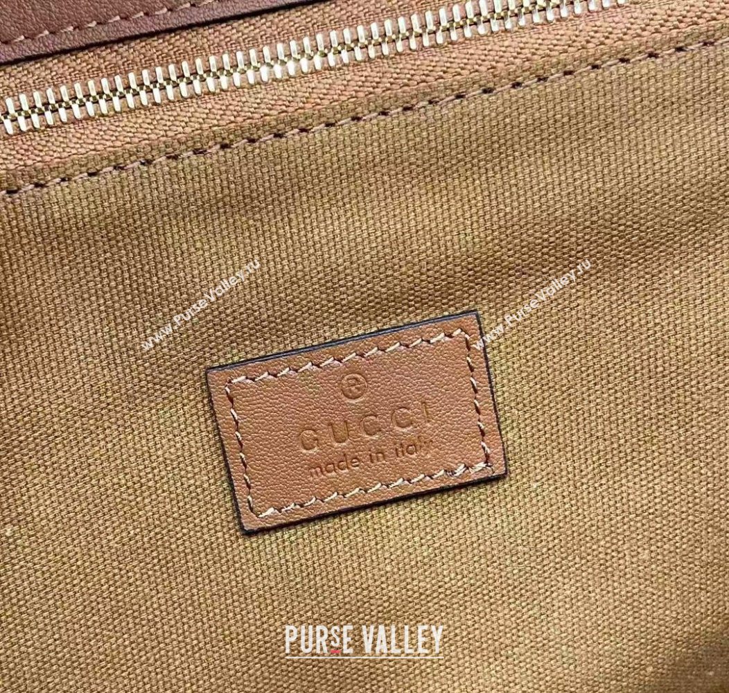 Gucci Padlock GG Leather medium top handle bag Brown 2025 838998 (XLU-250930046)