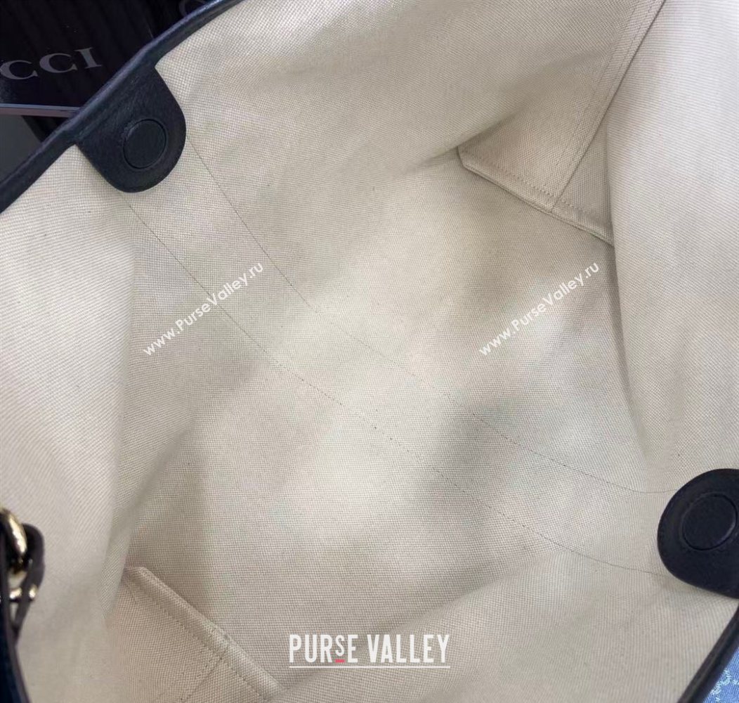 Gucci Giglio Large Tote Bag in GG Denim 853971 Light Blue 2025 (XLU-250930037)
