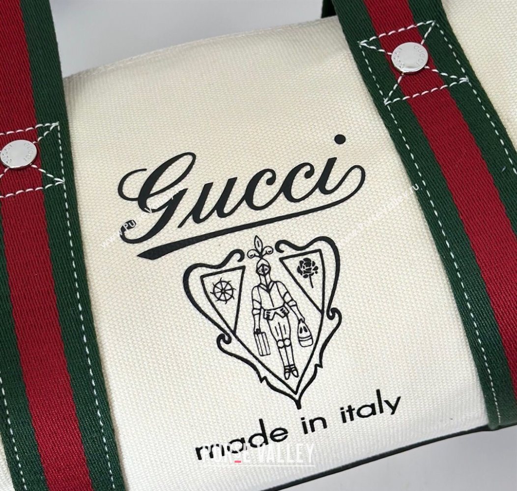 Gucci Small printed canvas duffle bag White 2025 816865 (DLH-250930053)