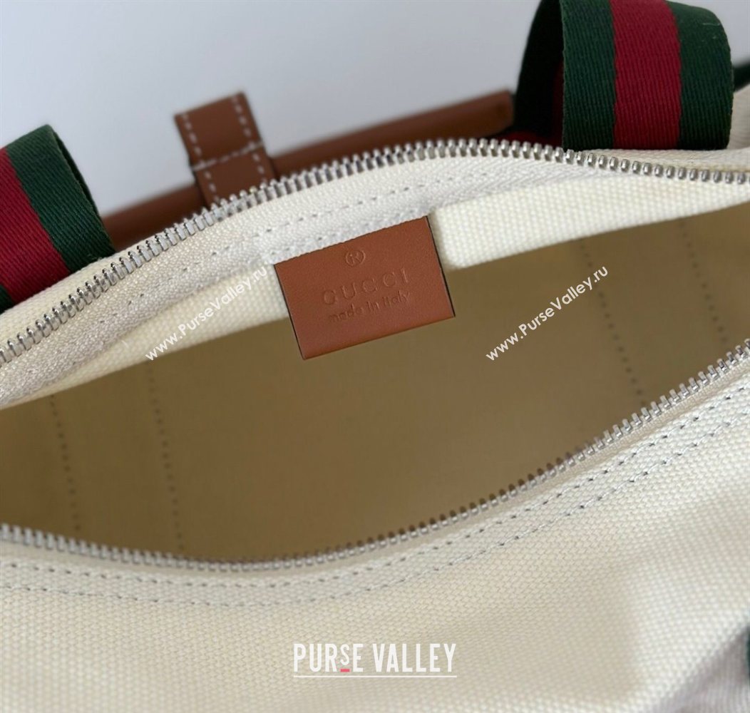 Gucci Small printed canvas duffle bag White 2025 816865 (DLH-250930053)