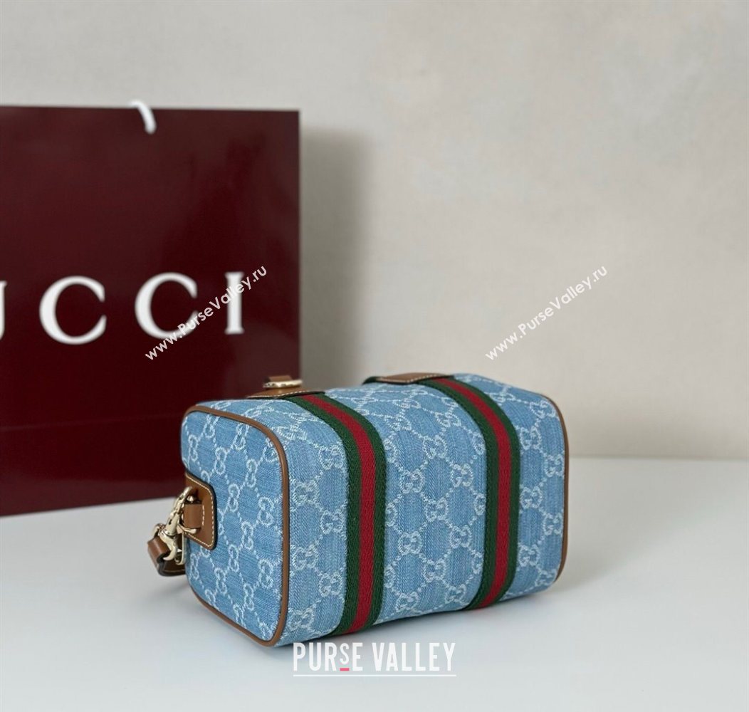 Gucci Mini GG Denim handbag Blue2 2025 859975 (DLH-250930038)