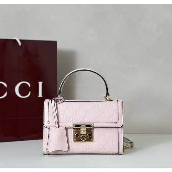 Gucci Padlock GG Leather Small top handle bag Pink 2025 848884 (DLH-250930048)