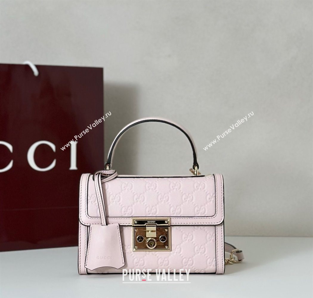 Gucci Padlock GG Leather Small top handle bag Pink 2025 848884 (DLH-250930048)