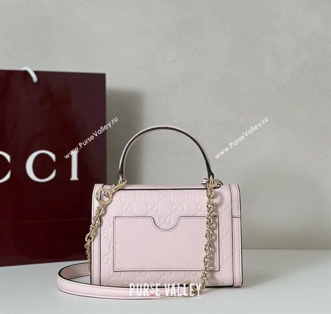 Gucci Padlock GG Leather Small top handle bag Pink 2025 848884 (DLH-250930048)