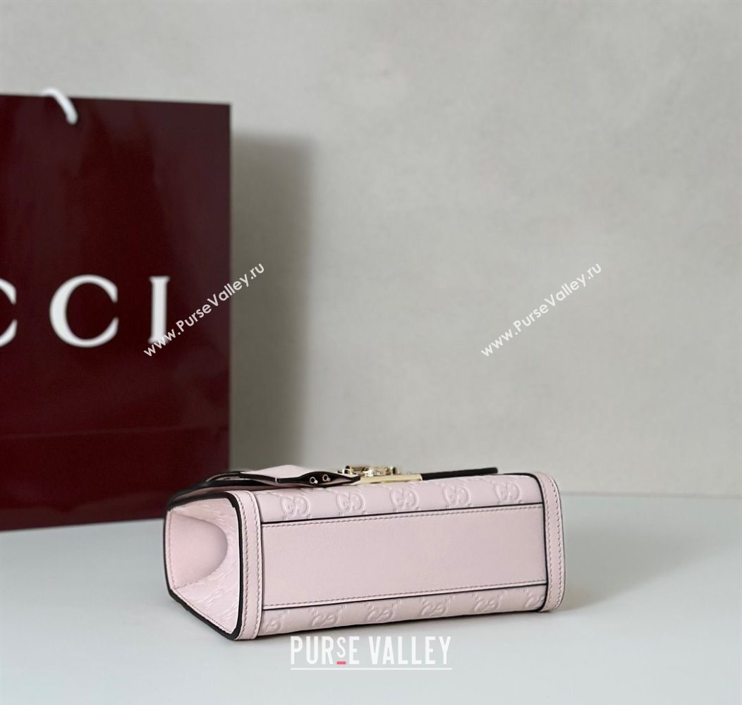 Gucci Padlock GG Leather Small top handle bag Pink 2025 848884 (DLH-250930048)