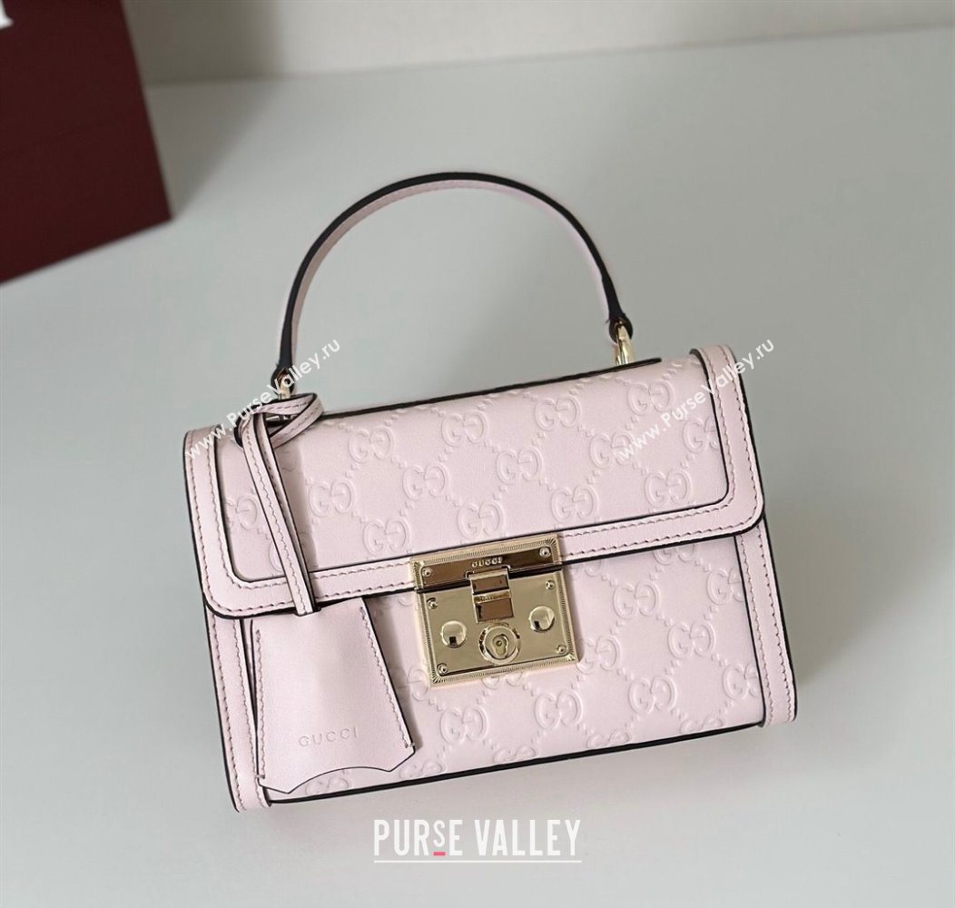 Gucci Padlock GG Leather Small top handle bag Pink 2025 848884 (DLH-250930048)