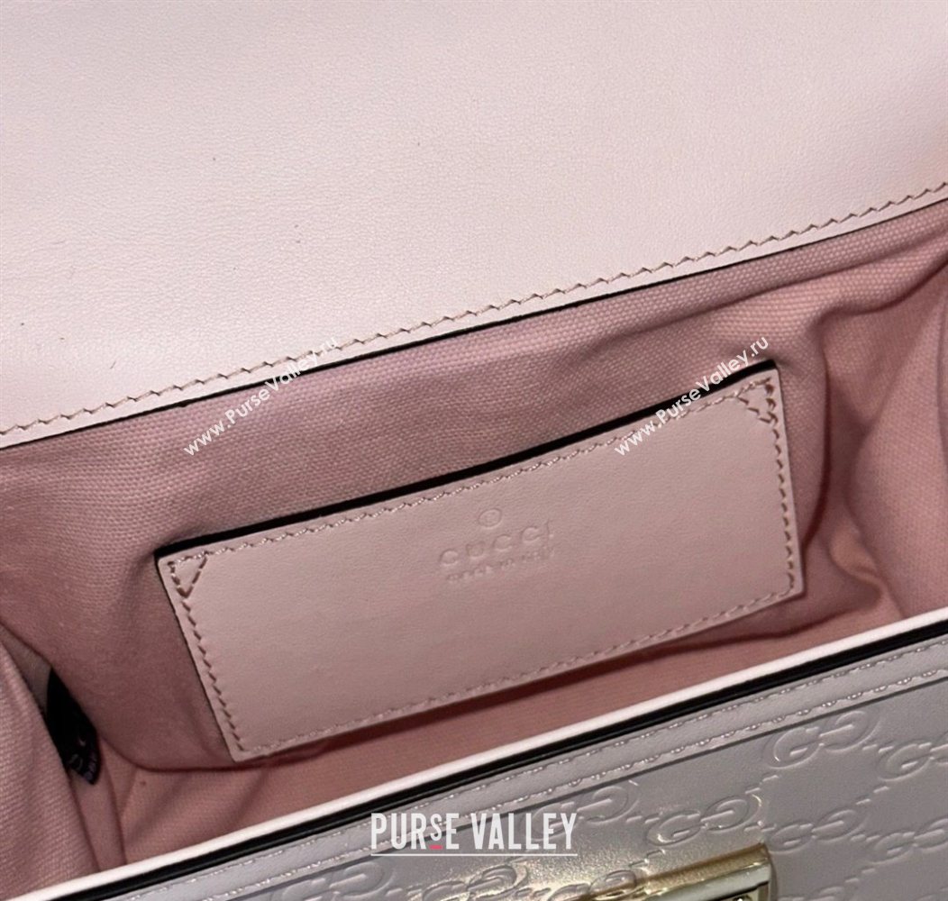 Gucci Padlock GG Leather Small top handle bag Pink 2025 848884 (DLH-250930048)