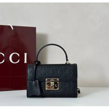 Gucci Padlock GG Leather Small top handle bag Black 2025 848884 (DLH-250930049)