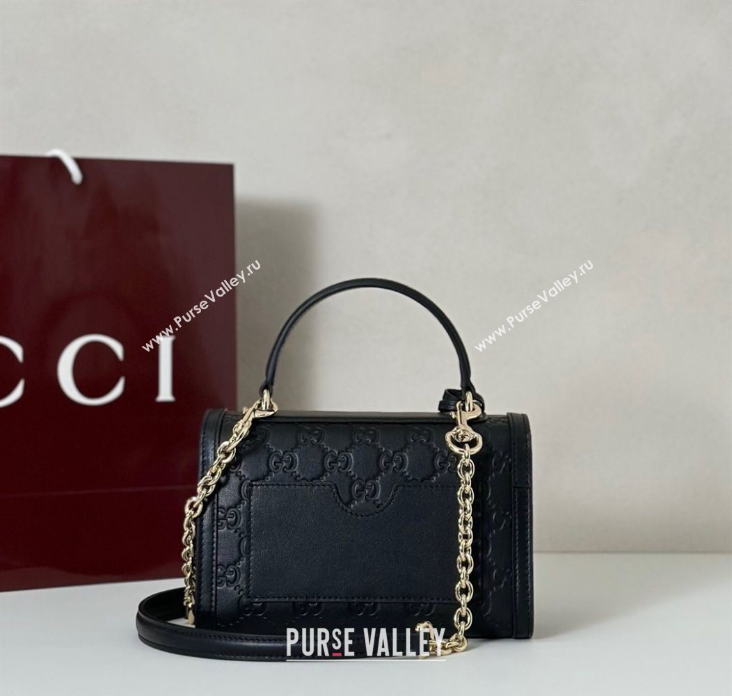 Gucci Padlock GG Leather Small top handle bag Black 2025 848884 (DLH-250930049)