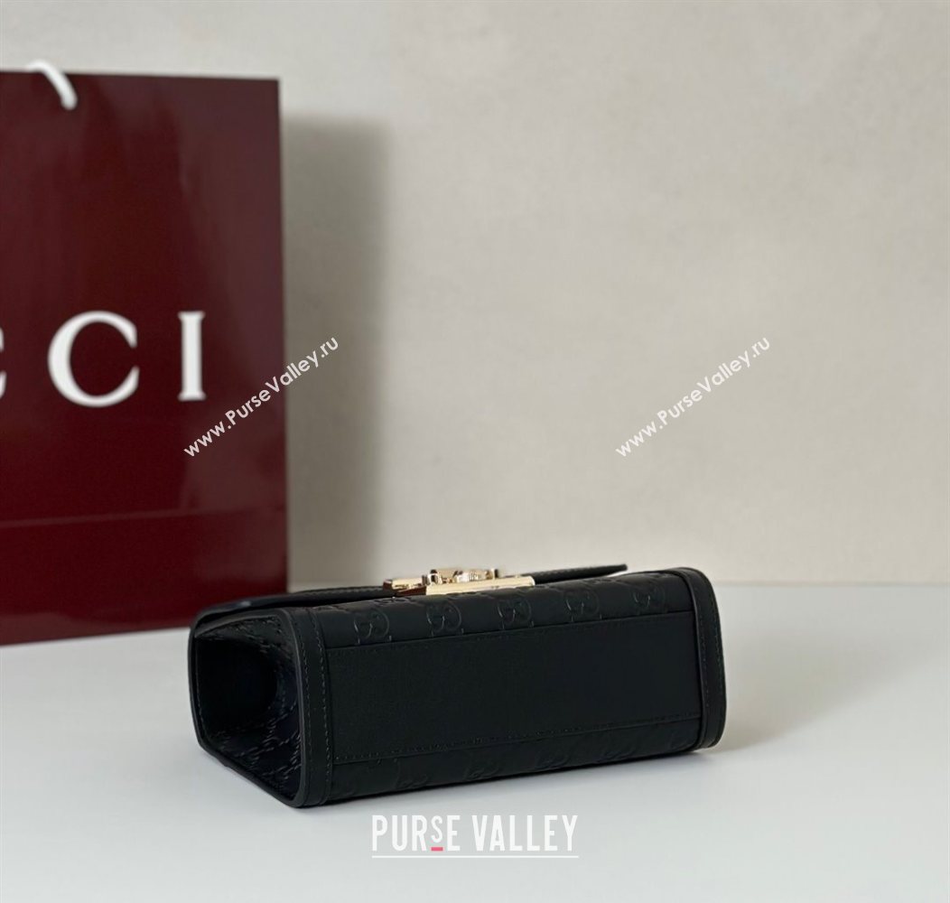 Gucci Padlock GG Leather Small top handle bag Black 2025 848884 (DLH-250930049)