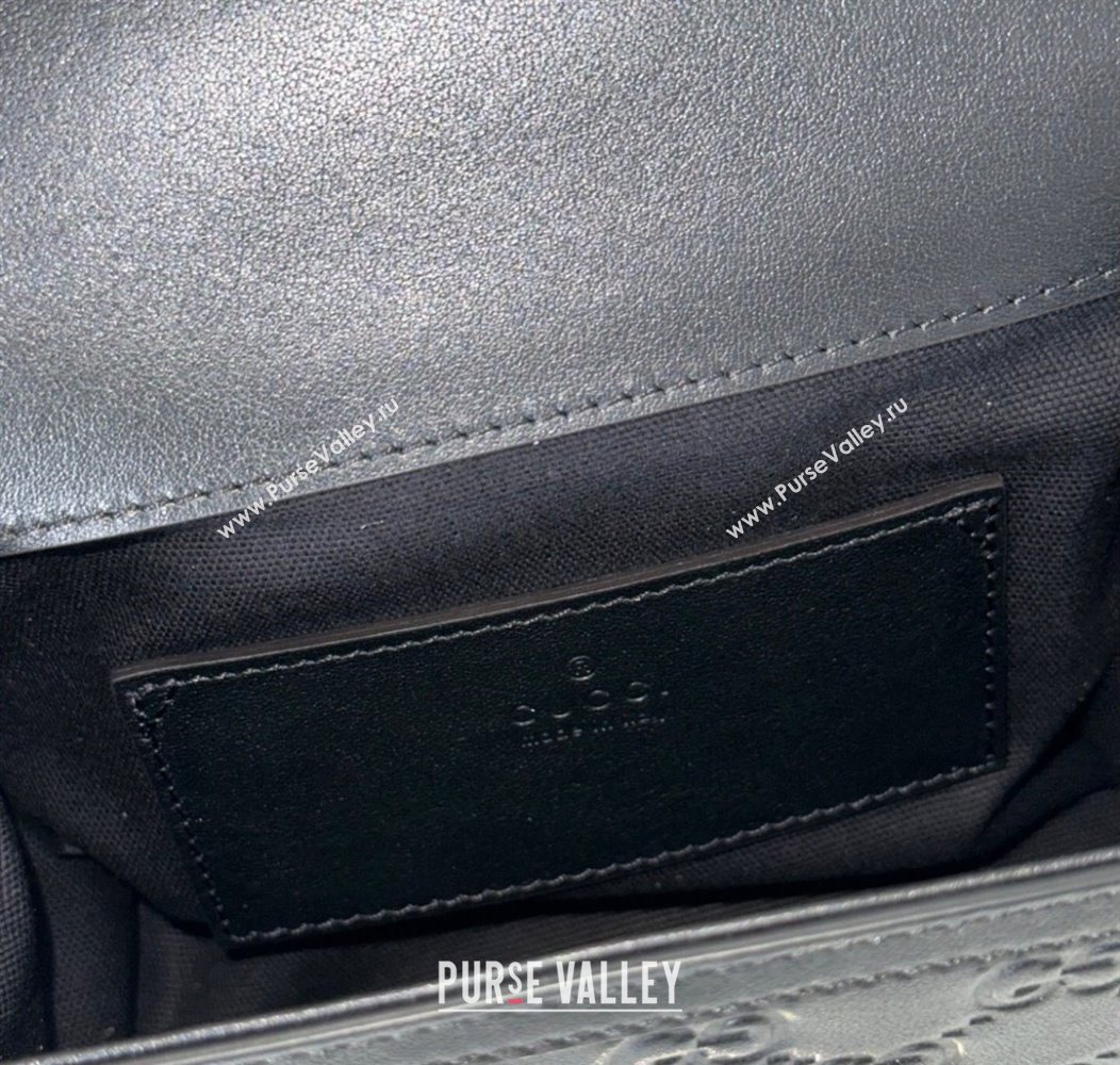 Gucci Padlock GG Leather Small top handle bag Black 2025 848884 (DLH-250930049)