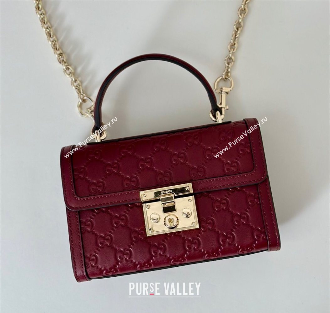 Gucci Padlock GG Leather Small top handle bag Red 2025 848884 (DLH-250930050)