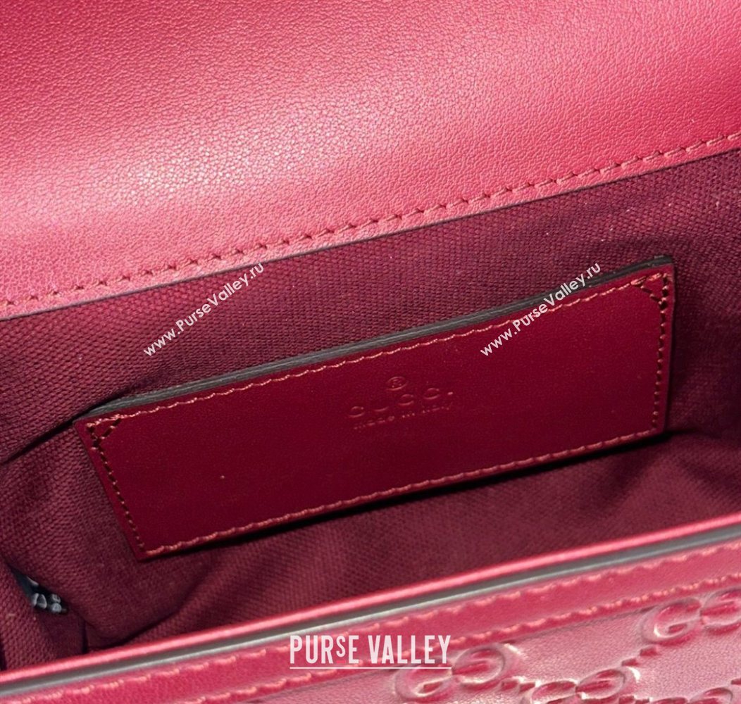 Gucci Padlock GG Leather Small top handle bag Red 2025 848884 (DLH-250930050)