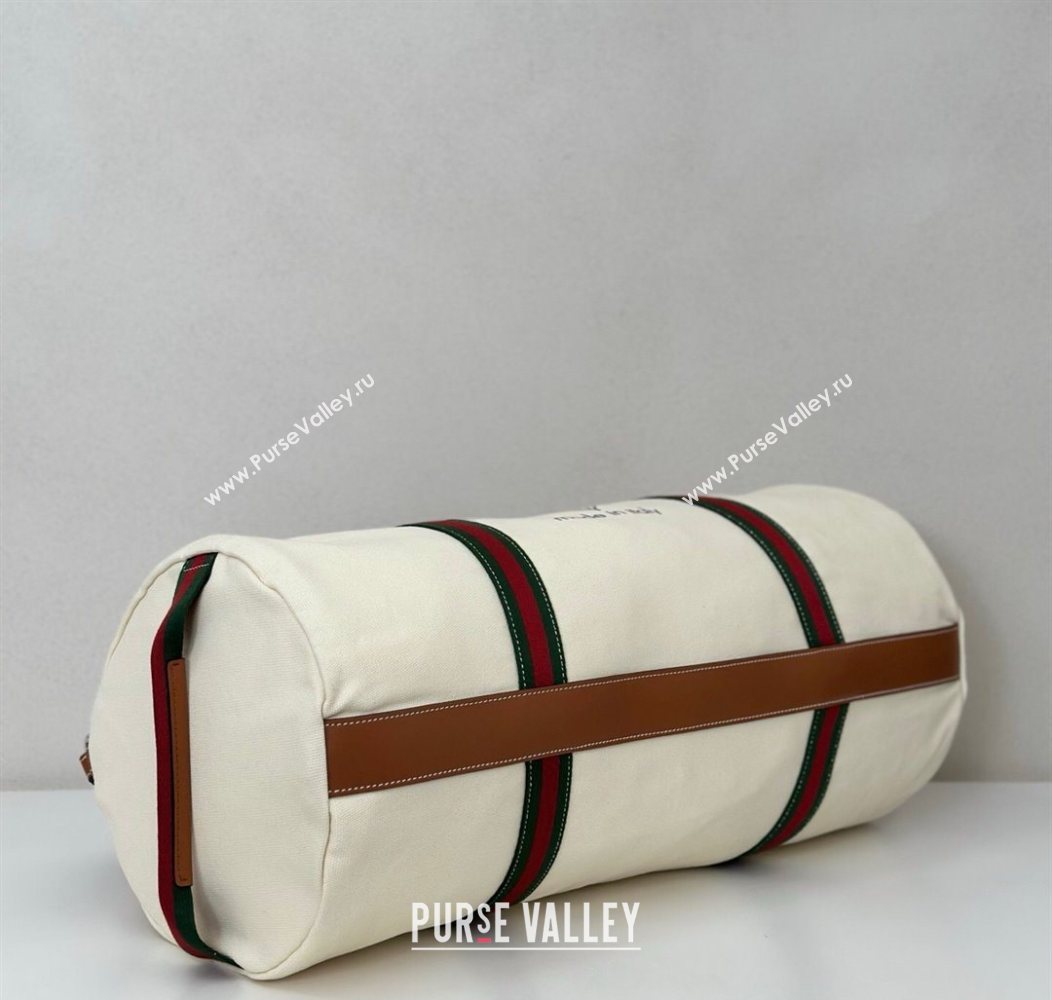 Gucci Mens Large printed canvas duffle bag White 2025 816866 (DLH-250930029)