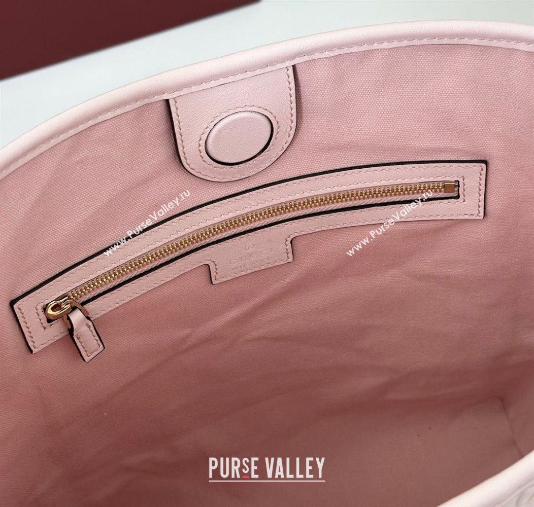 Gucci GG Leather Emblem small shoulder bag Pink 2025 848881 (DLH-250930056)