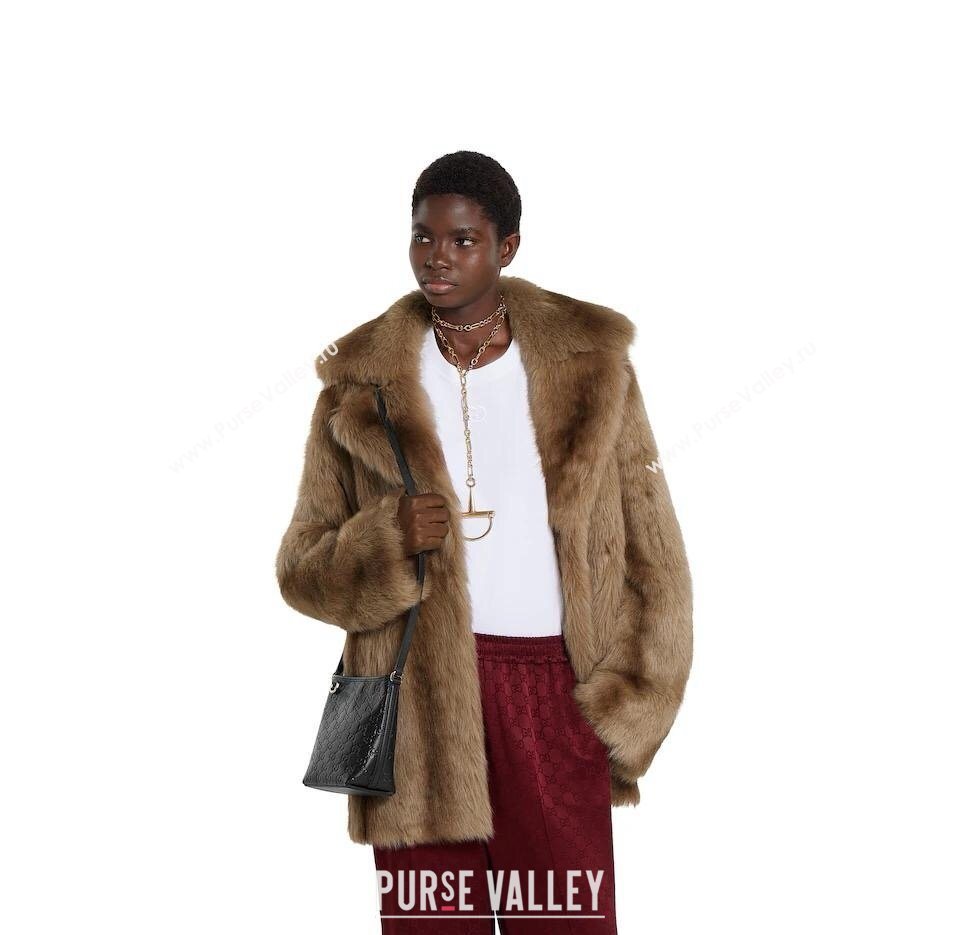 Gucci GG Leather Emblem Nano Bucket Bag Pink 2025 847090 (DLH-250930063)