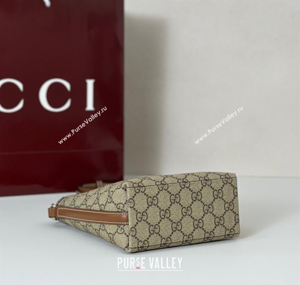 Gucci GG Canvas Emblem Nano Bucket Bag Beige/Brown 2025 847090 (DLH-250930059)