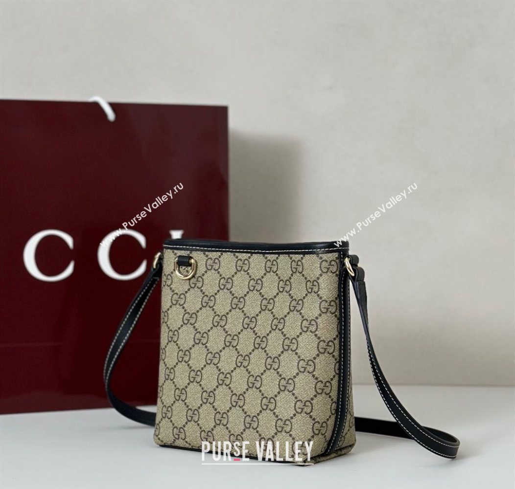 Gucci GG Canvas Emblem Nano Bucket Bag Beige/Black 2025 847090 (DLH-250930060)