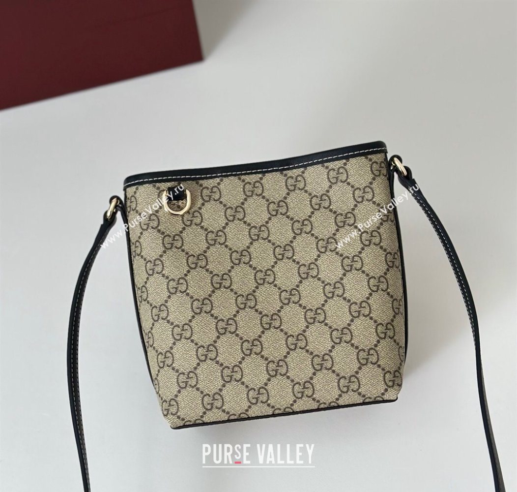 Gucci GG Canvas Emblem Nano Bucket Bag Beige/Black 2025 847090 (DLH-250930060)