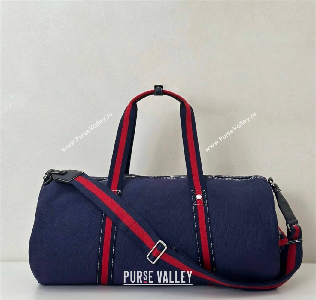 Gucci Mens Large printed canvas duffle bag Dark Blue 2025 816866 (DLH-250930030)