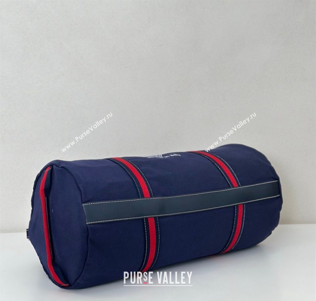 Gucci Mens Large printed canvas duffle bag Dark Blue 2025 816866 (DLH-250930030)