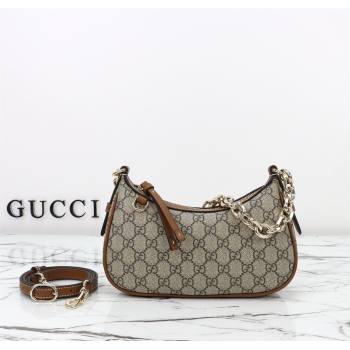 Gucci GG Canvas Emblem Small Shoulder bag 847447 Beige/Brown 2025 (DLH-250930064)