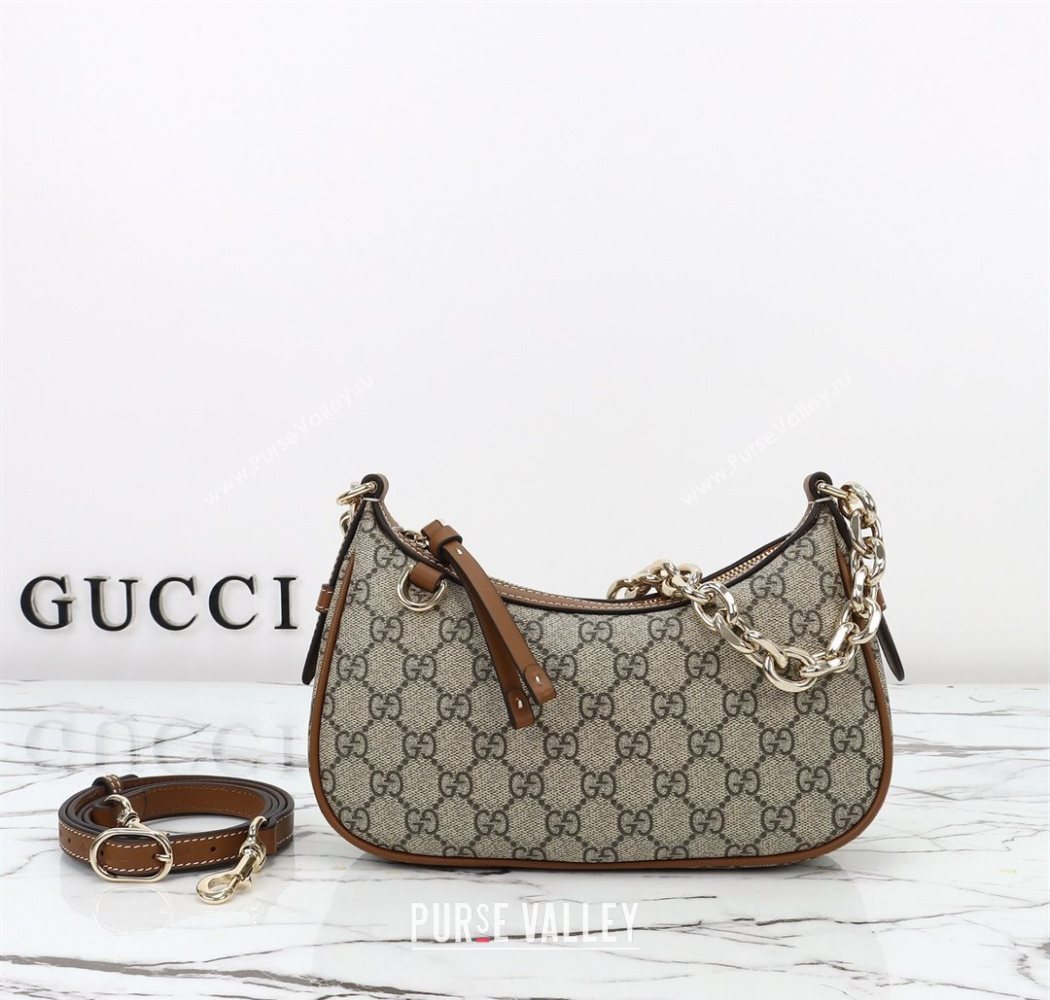 Gucci GG Canvas Emblem Small Shoulder bag 847447 Beige/Brown 2025 (DLH-250930064)