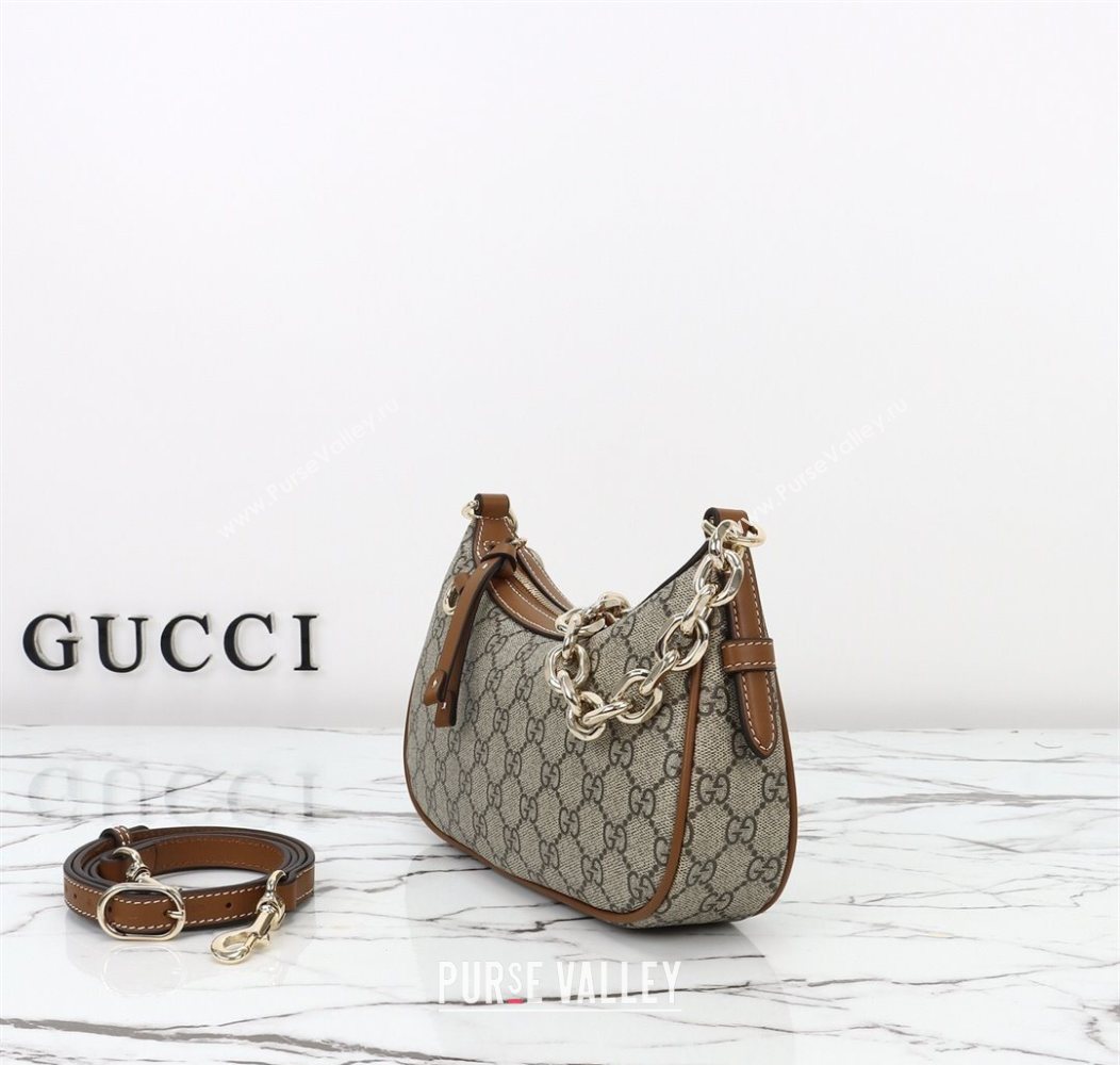 Gucci GG Canvas Emblem Small Shoulder bag 847447 Beige/Brown 2025 (DLH-250930064)