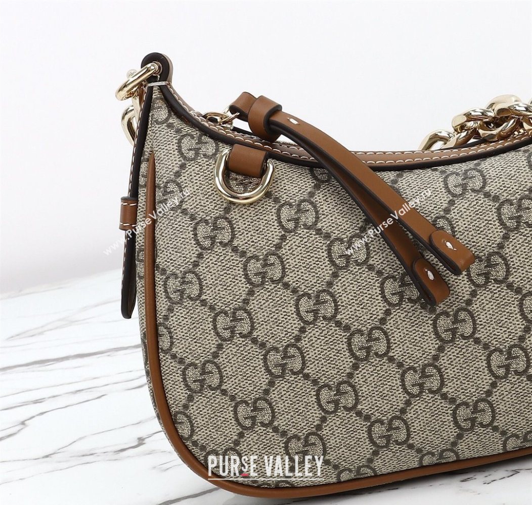 Gucci GG Canvas Emblem Small Shoulder bag 847447 Beige/Brown 2025 (DLH-250930064)