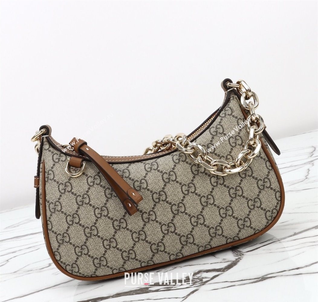 Gucci GG Canvas Emblem Small Shoulder bag 847447 Beige/Brown 2025 (DLH-250930064)
