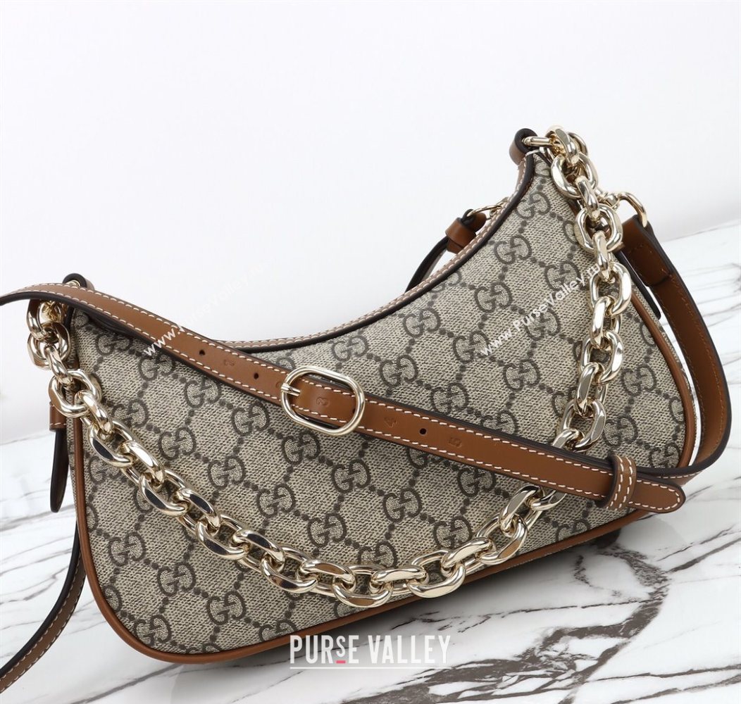 Gucci GG Canvas Emblem Small Shoulder bag 847447 Beige/Brown 2025 (DLH-250930064)